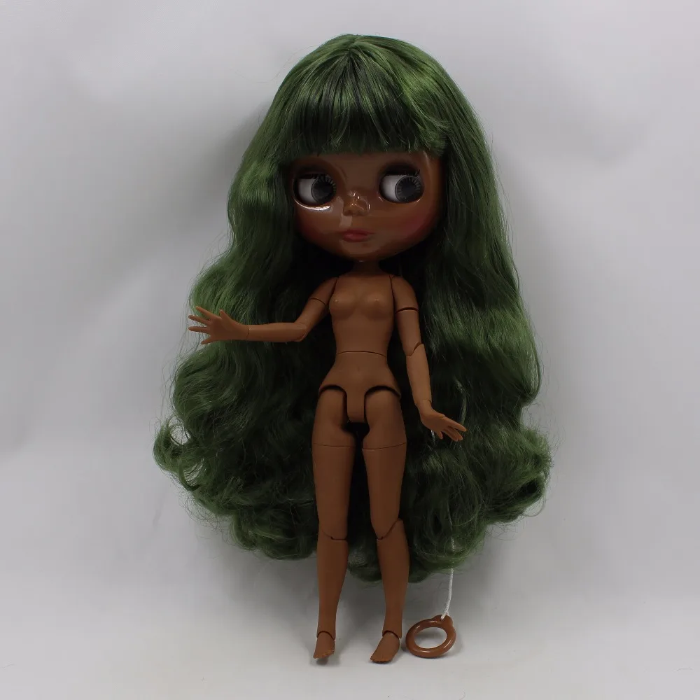 Ледяная кукла DBS Blyth 1/6 bjd шарнирная супер черная кожа темно-зеленые волосы для
