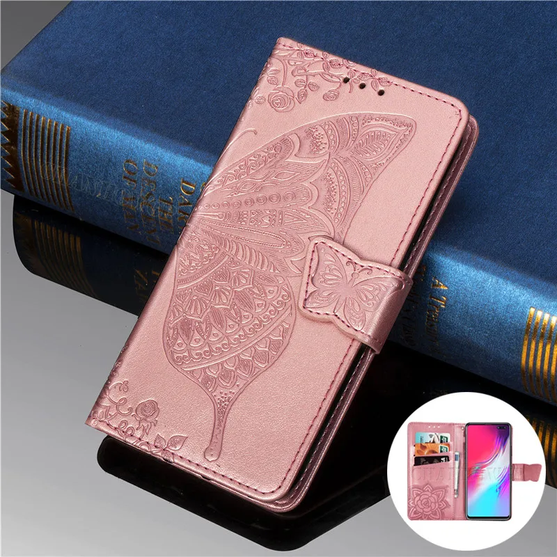 Кожаный чехол с 3d-изображением бабочки для Samsung Galaxy S10 Женский 10 Plus S10e Note Pro A10 A30 A50