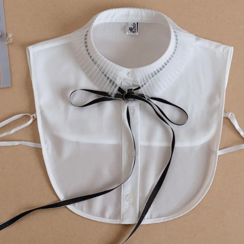 

Vintage Choker Necklace Clothing Accessory collar wooden ear decorative stand New lace chiffon versatile shirt decorative collar