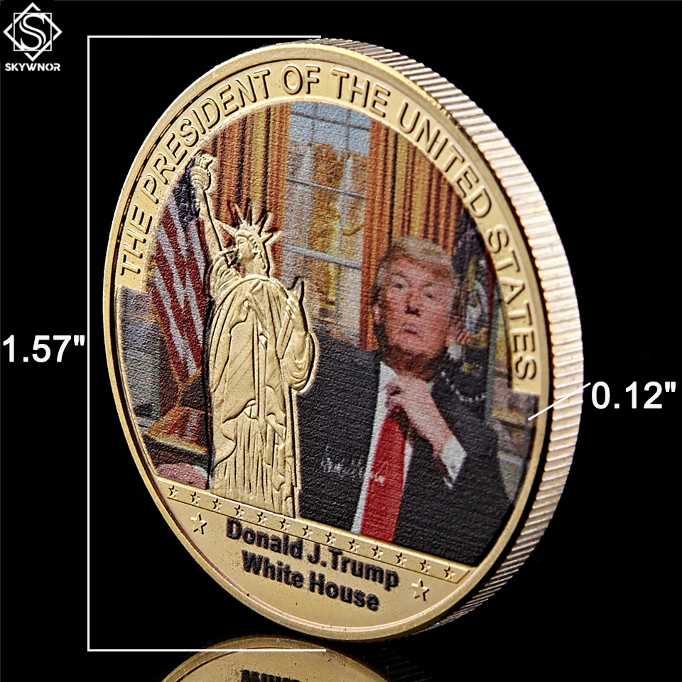 45 президент США Дональд Дж. Трамп с Белым домом коллекция золотых/серебряных