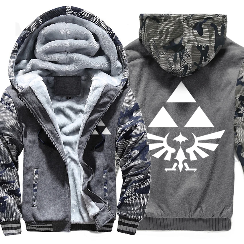 Мужская Зимняя Толстая мультяшная куртка в стиле Аниме Легенда о Зельде Мужское