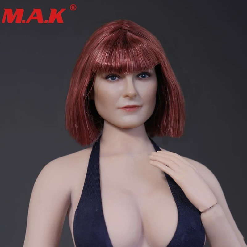 

1/6 Scale D-006 Beauty Red Short Hair Headplay for 12" Female PH Jiaodol Action Figure