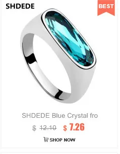 SHDEDE синий кристалл от Swarovski Шарм дизайнерское ювелирное модное обручальное кольцо для женщин-6871
