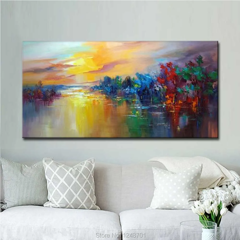

High Quality Hand Painted Abstract Colorful Could Scenery Oil Painting On Canvas Wall Art Picture Living Room Bedroom Home Decor