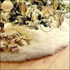 Юбка для рождественской елки из чистого белого меха, украшения для рождественской елки, рождественские украшения
