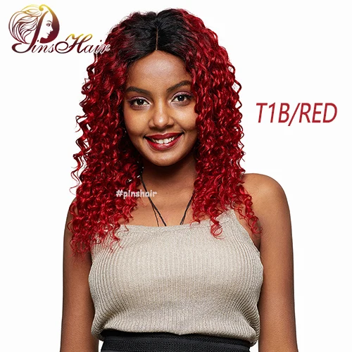 T1B red Pinshair T1B красный 99J эффектом деграде(переход от темного к глубокая волна Синтетические волосы на кружеве человеческие волосы парики предварительно вырезанные бразильские не Реми волосы парики из натуральных волос для черный Для женщин - Цвет волос: T1B red