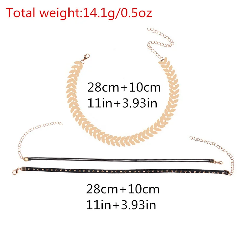 Elessical в стиле панк из металла Заклёпки проложили колье Многослойная ключицы цепи