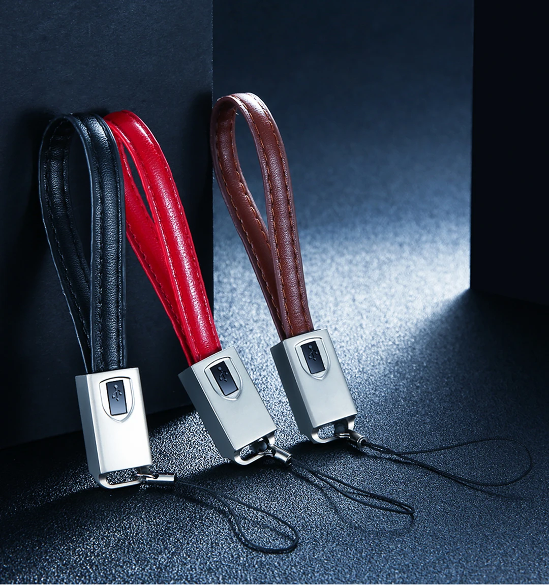Быстрое зарядное устройство USB кабель для iPhone 8 7 6 кожаный мини брелок Быстрая зарядка для samsung huawei type C Micro USB кабель для передачи данных
