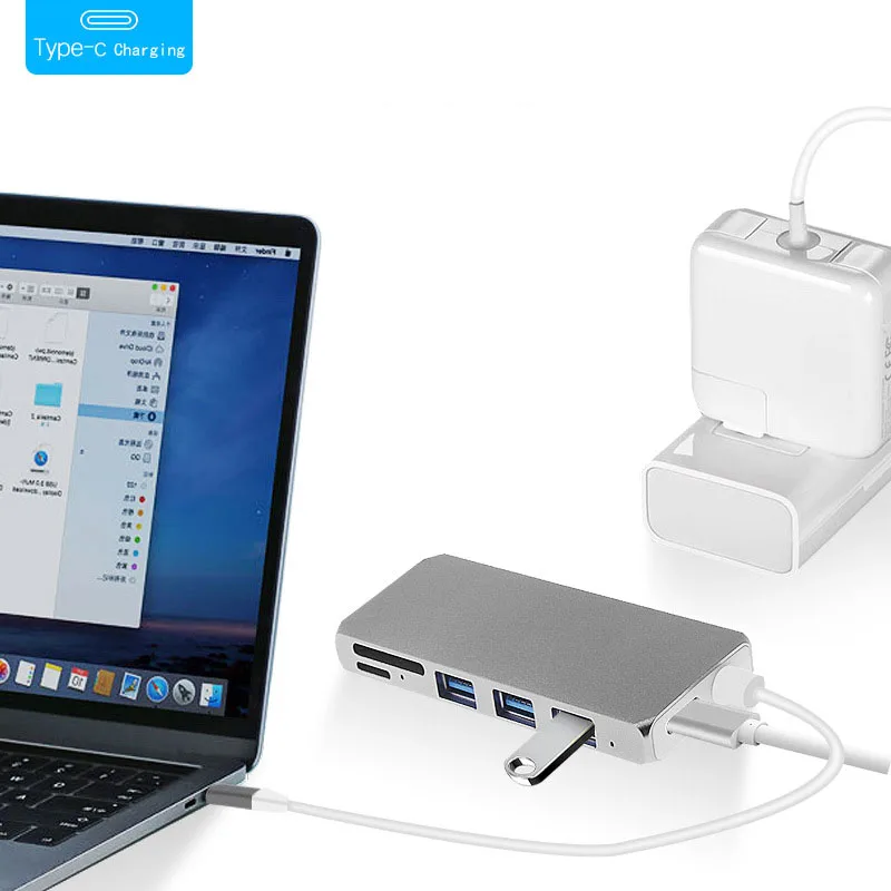 Док станция USB C для ноутбука 3 0 HDMI PD TF SD|Док-станции ноутбуков| |