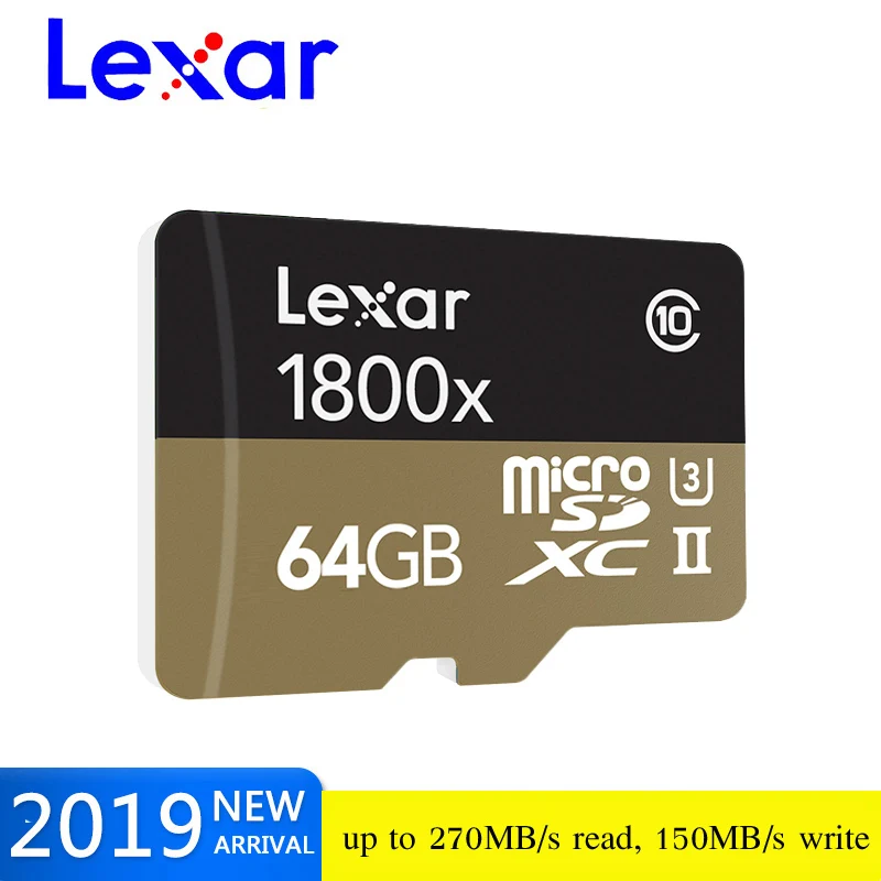 Lexar Micro SD карта 1800x microsd 64 ГБ 32 ГБ 270 МБ/с./с sdxc U3 cartao de memoria класс 10 Флэш-память tf/sd карта для смартфонов