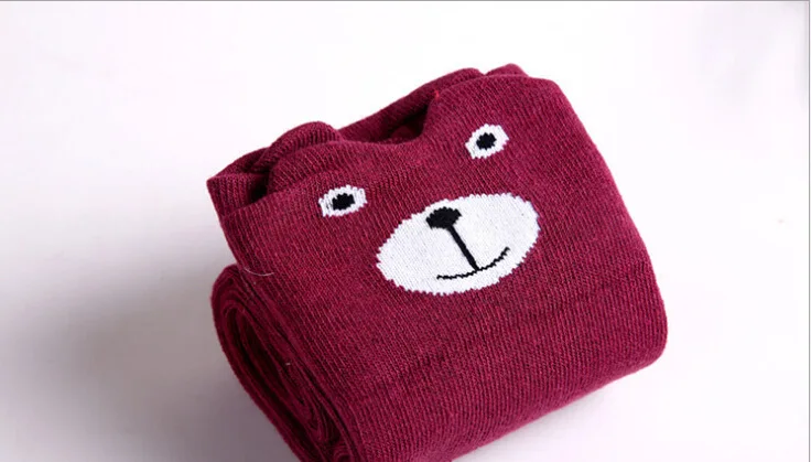 Cotton Cartoon Children's Baby Fox Socks With Bear Knee Highs Long Cute Infantil Kids for Girls kniekousen 3-12 Years old 1pcs - Цвет: 5