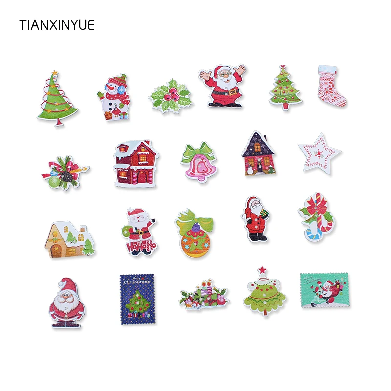 TIANXINYUE Рождественская серия швейные пуговицы для скрапбукинга случайный цвет два
