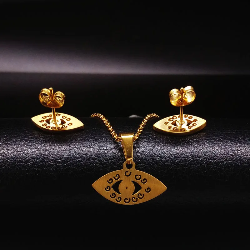 2019 Модные наборы из нержавеющей стали Lucky Eye для женщин турецкие ювелирные