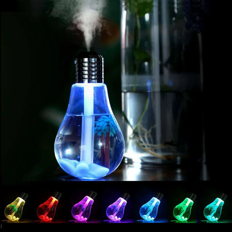 2 color 400ML Bulb Essential Oil Diffuser Ultrasonic LED USB Port Plant Tree Aroma Difusores Humidifier Usb | Бытовая техника