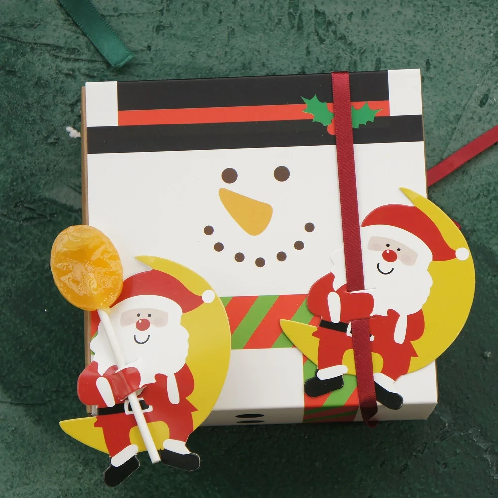 

new 25pcs lollipop cover Christmas Santa on moon design candy decorate holiday Christmas gift packaging