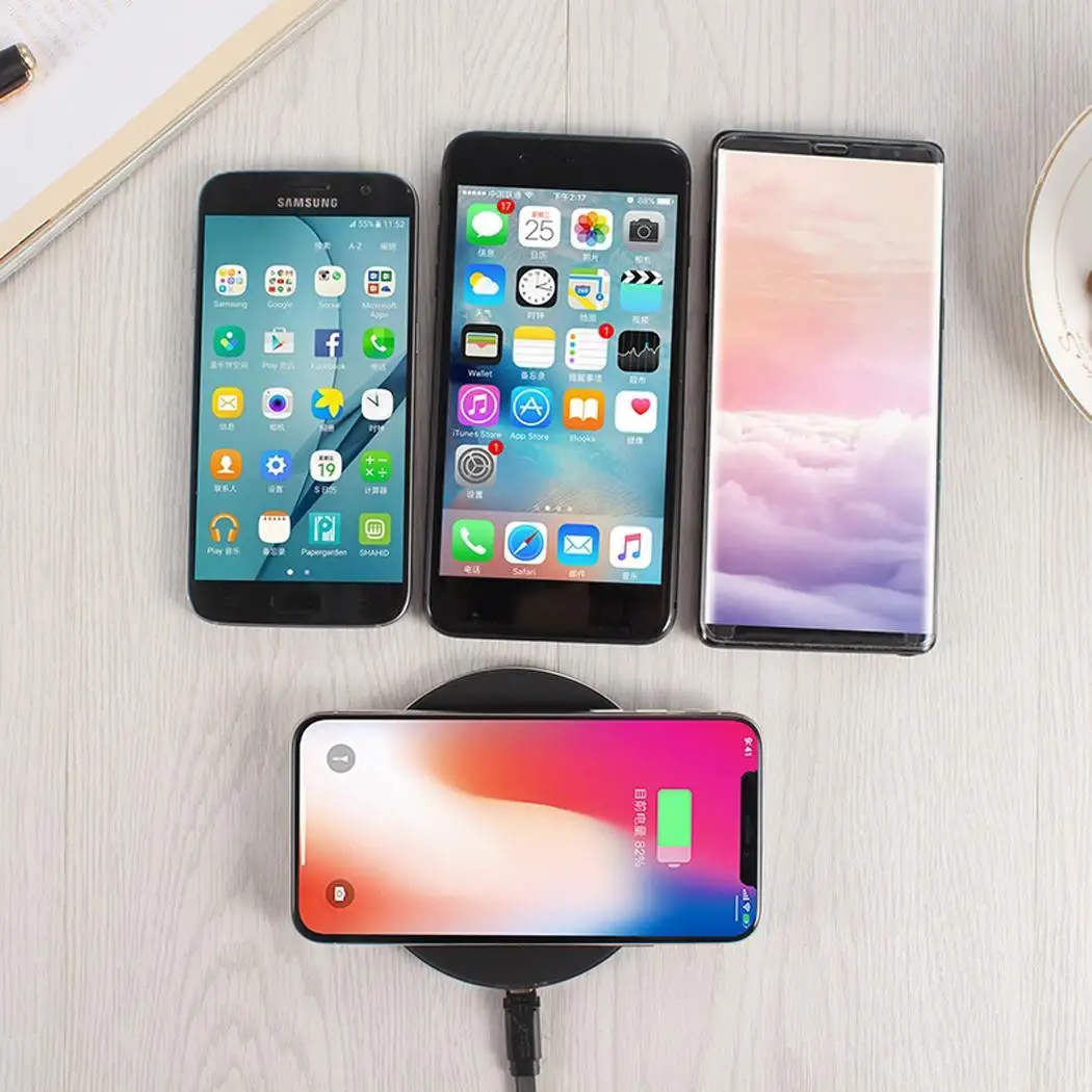 Модный портативный круглый беспроводной usb кабель для быстрой зарядки&gt 80%