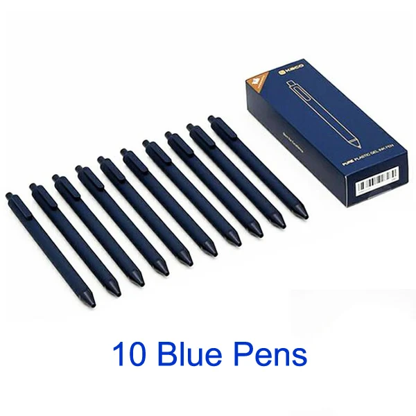 10PCS Blue Pens Xiao mi jia KACO 0,5 мм Xio mi Signing P E N Gal чернила гладкие для письма долговечные для подписи черные заправки 10 шт./лот для офисного работника - Цвет: 10PCS Blue Pens