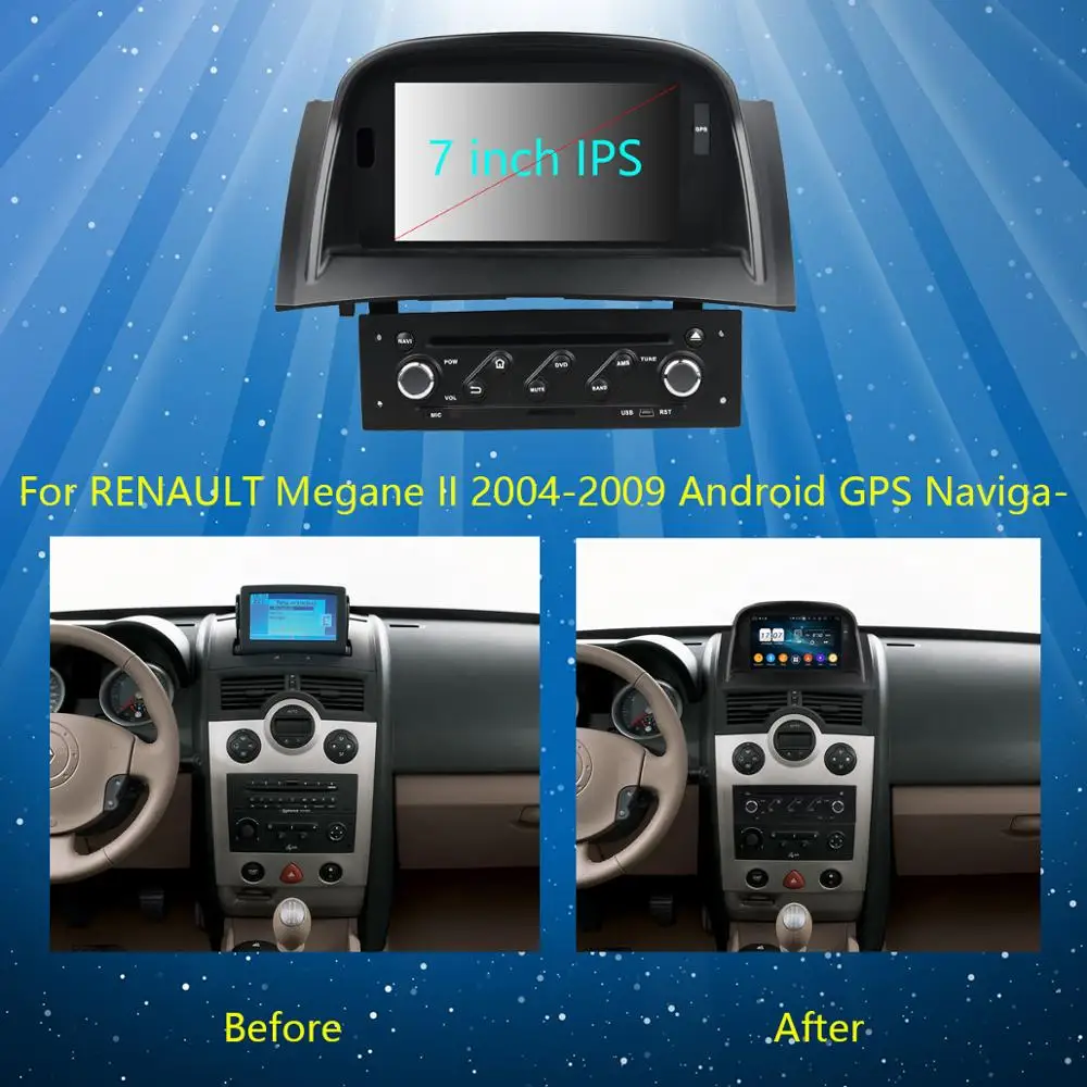 Автомагнитола 7 &quotIPS1024 * 600 8 ядер 4 Гб ОЗУ + 64 ПЗУ Android 9 0 для Renault Megane II 2004 2009 CarPlay Parrot BT