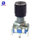360 градусов EC11 поворотный переключатель, кодовый коммутатор цифровой потенциометр 7 контактов Высота голенища 20 мм вал Dia. 6 мм