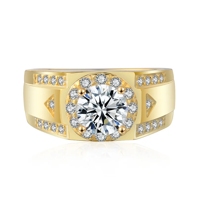 size 7/8/9/10/11/12 Classic With Side Stones Men 6MM 1.2 Carat CZ Diamant Engagement Ring 925 Solid Silver Wedding for | Украшения и