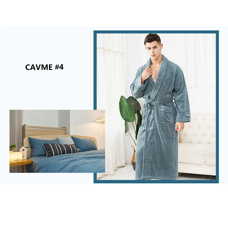 CAVME 4 CAVME махровое Кимоно размера плюс, хлопковый халат для отеля для женщин и мужчин, длинные халаты для женщин, Мужская одежда для сна, одежда для сна - Цвет: CAVME 4