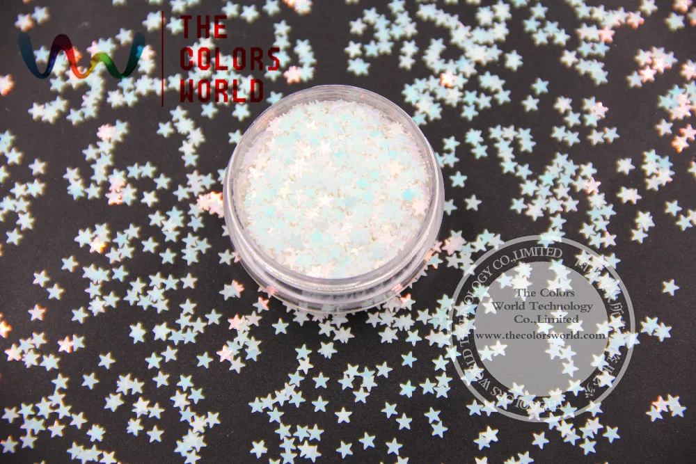 Перламутровый блеск TCI21 для дизайна ногтей светло-розовый с синими цветами в