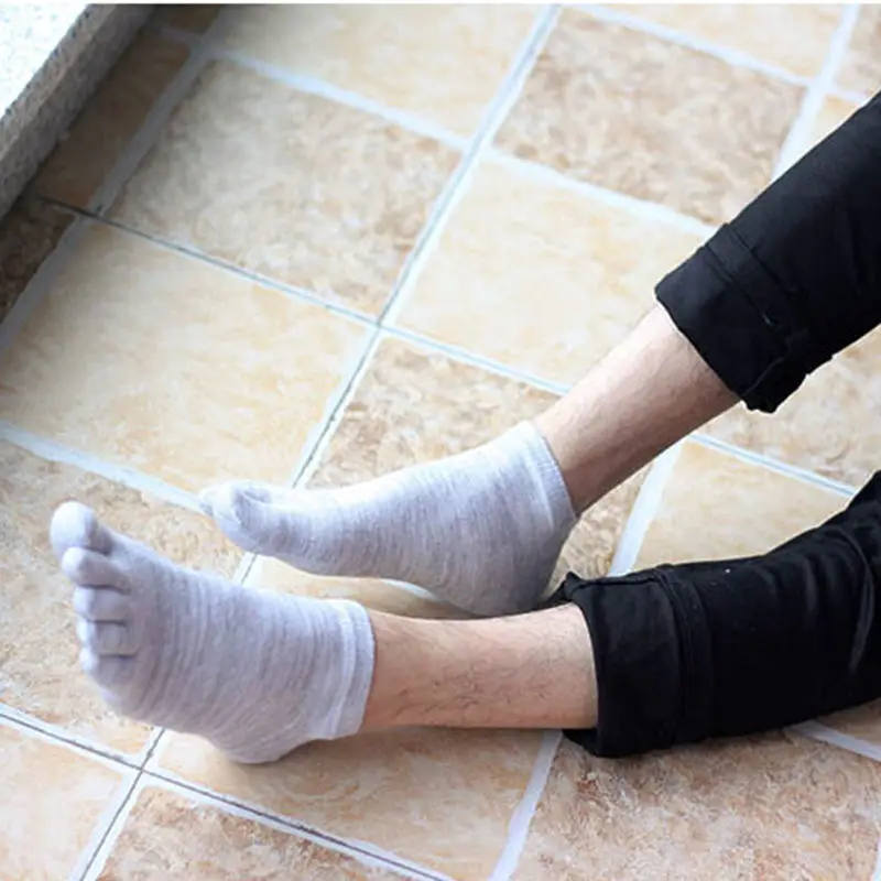 4 цвета мужские хлопковые носки летние с пятью пальцами для мужчин Модные дышащие