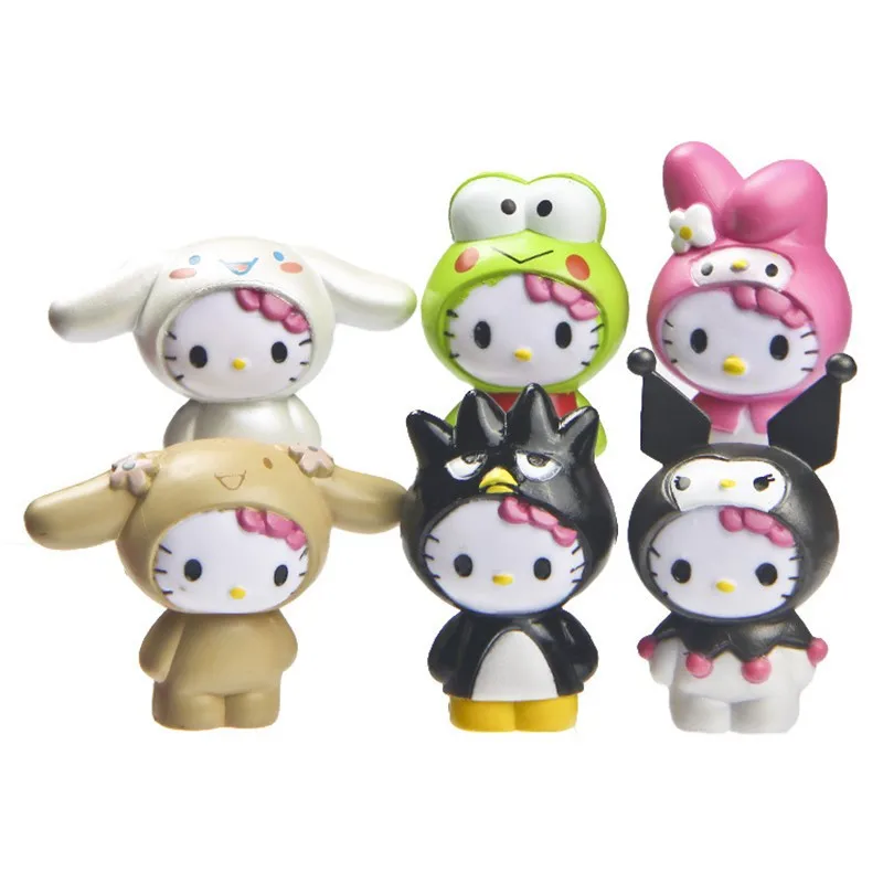 6 шт./компл. домашние шлепанцы в стиле hello kitty; украшение мини игрушки ремесла миниатюры красочные Фигурки Коллекционная модель игрушки