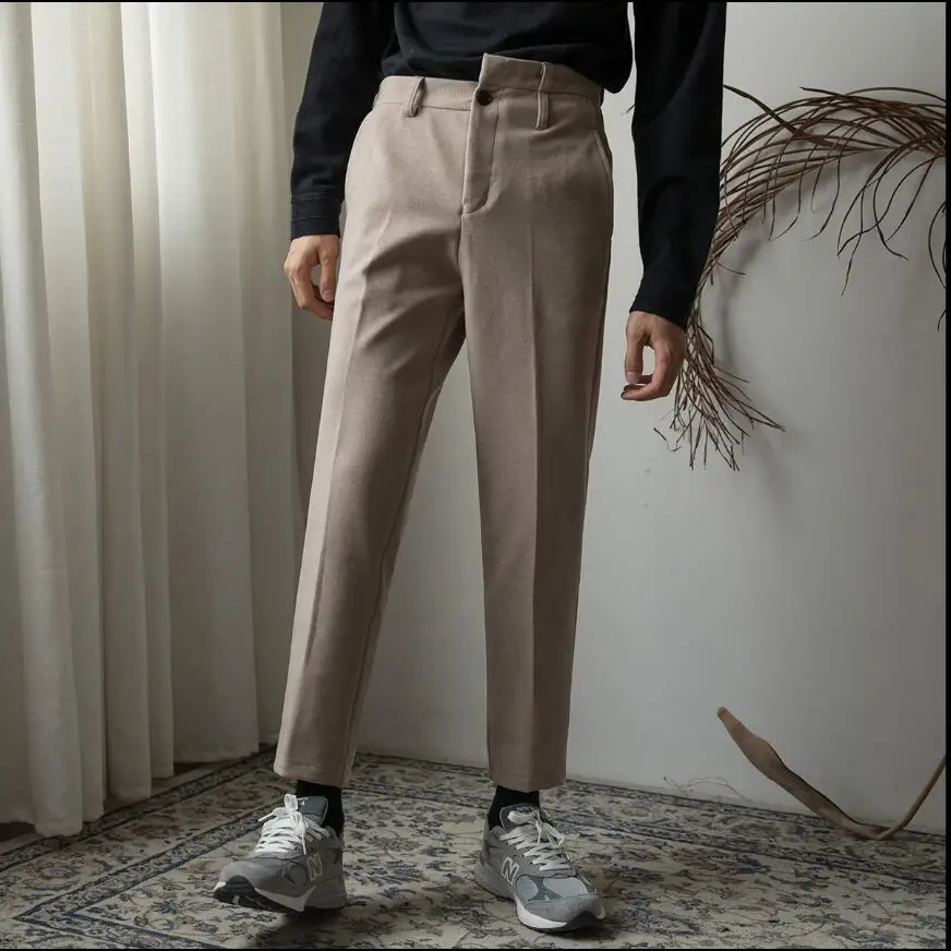 Новый костюм с высоким и низким вырезом мужские брюки девятью точками прямые