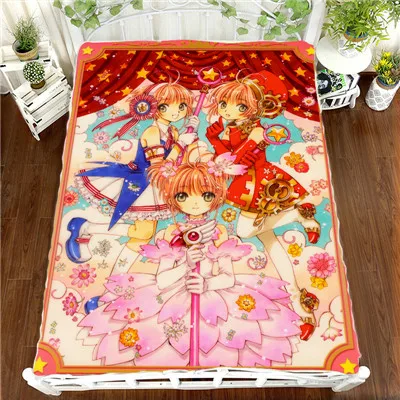 Многоцветный Аниме Манга карта Captor Sakura простыня 150*200 см простыня 2 - Цвет: Многоцветный