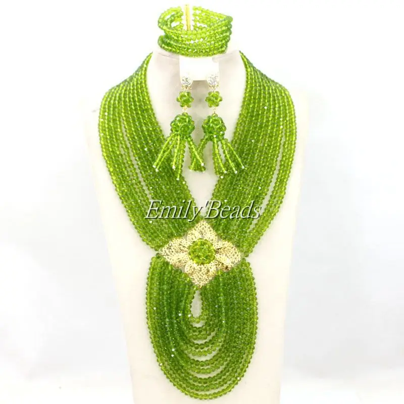 Нигерийские Свадебные хрустальные бусы ожерелья комплекты ювелирных изделий