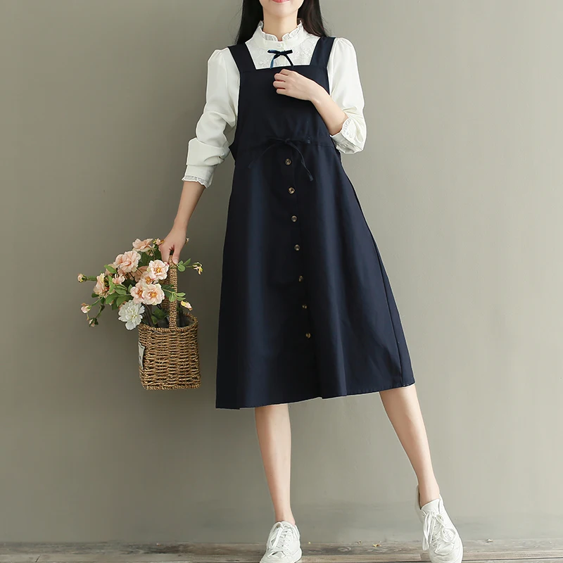 2021 модное шикарное платье в стиле преппи для девушек хлопковое льняное свободное