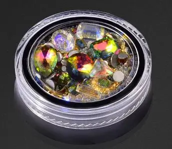 Смешанный с цветными стразами; 1 коробка для ногтей 3D хрустальные камни из алюминиевого сплава для нейл-арта украшения «сделай сам» Дизайн Маникюр бриллиантами D0010 - Цвет: 05