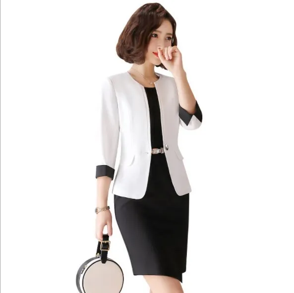 Женский деловой костюм брюки большого размера из 2 предметов: куртка и мини