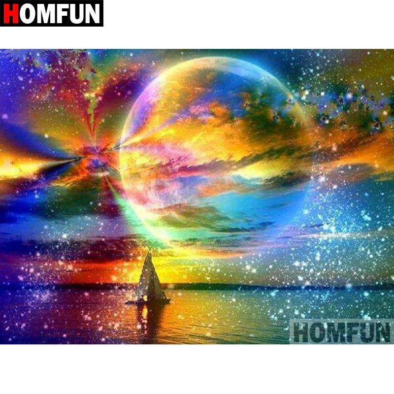 Алмазная 5D картина HOMFUN сделай сам полноразмерная/круглая вышивка Планета океан
