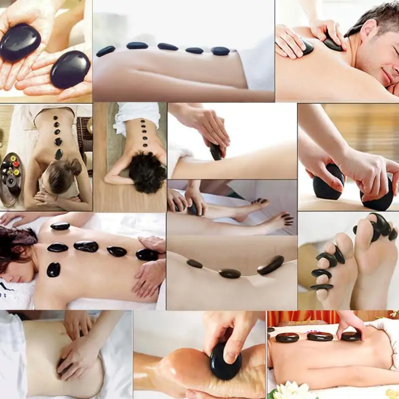 

Massage Hot Stone Lava Natural Lava Basalt Hot Stone for Spa Massage Therapy improve body activity enhance immune function healt
