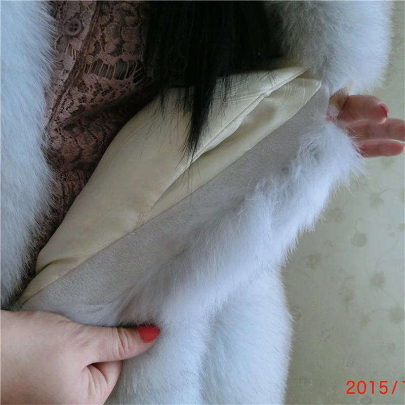 FURSARCAR женская зимняя шуба из натурального Лисьего меха с капюшоном 75 см длинные