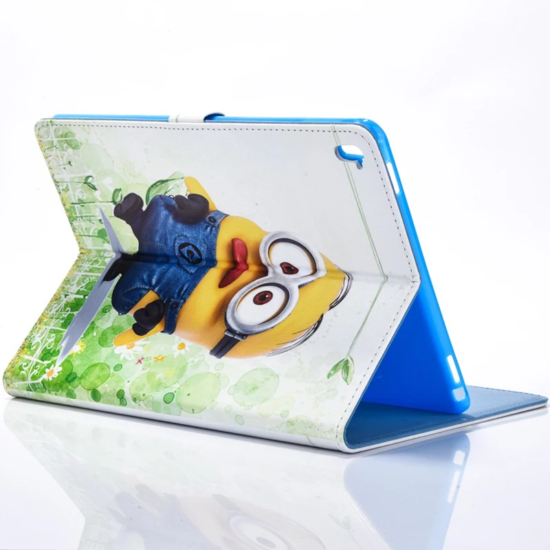 Планшетный чехол Обложка для apple ipad 5 6 air air2 ipad pro 9,7 ipad 9,7 чехол с рисунками из мультфильма про миньонов подставка из искусственной кожи чехол в подарок