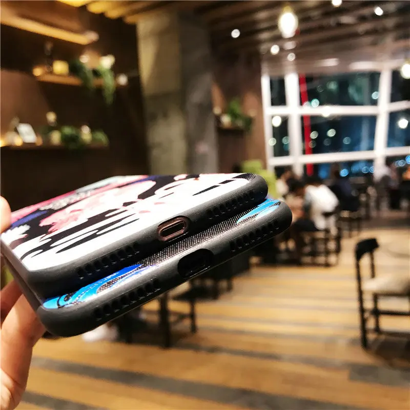 Чехол для iPhone X XS MAX XR 8 7 6 6S Plus 5 5S SE мягкий силиконовый рельефный чехол с фламинго