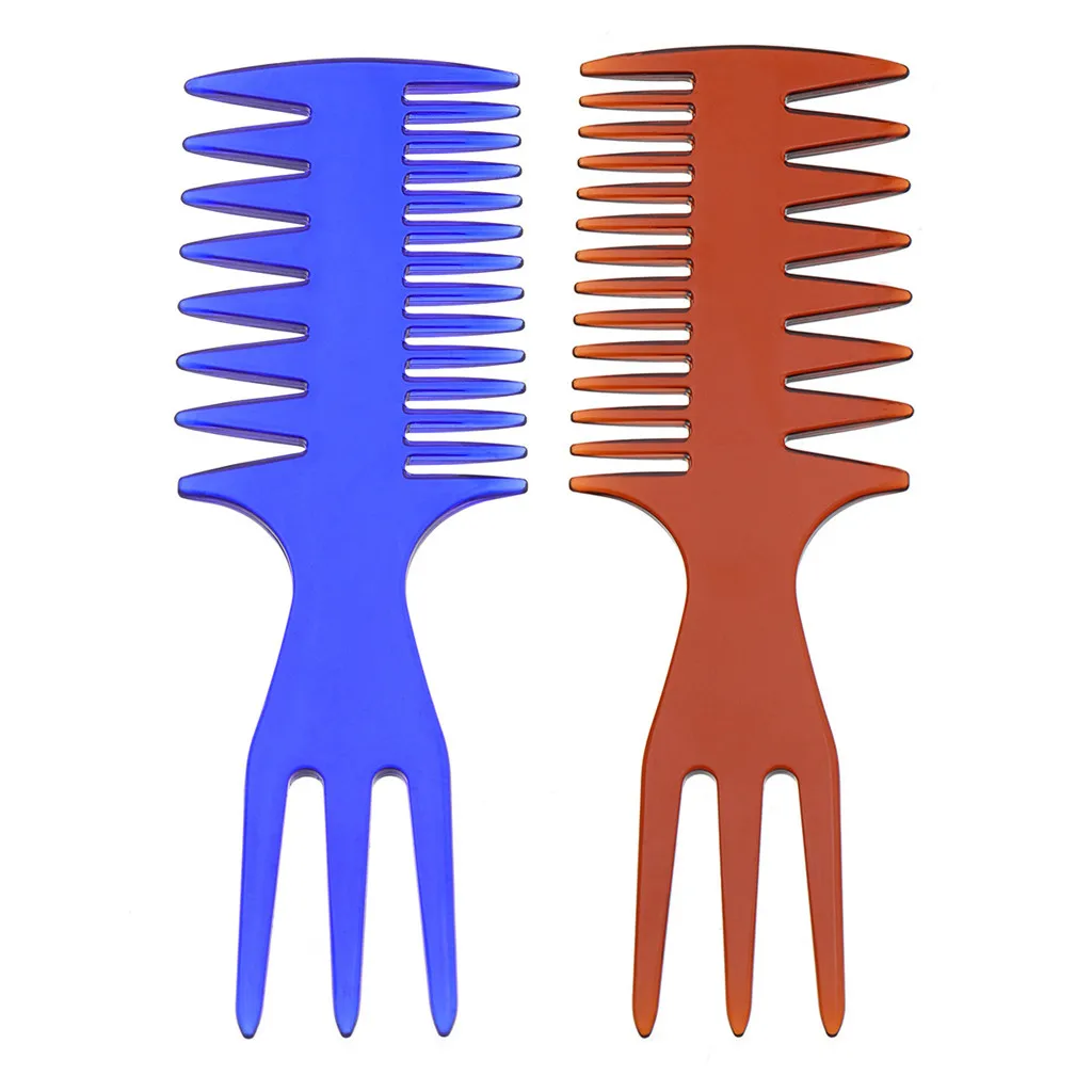 1 шт. пластиковая портативная Расческа для бороды Двусторонняя масляная голова