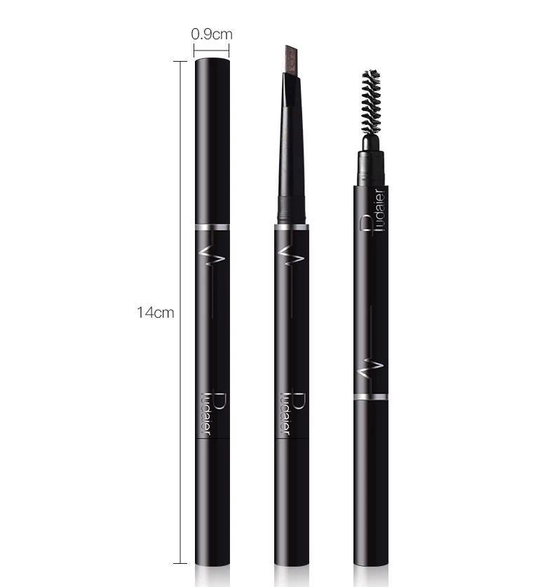 Professional Waterproof Black Brown Eyebrow Enhancer Makeup 2 End Automatic Pencil With Mascara Brush Henna For EyeBrows | Красота и