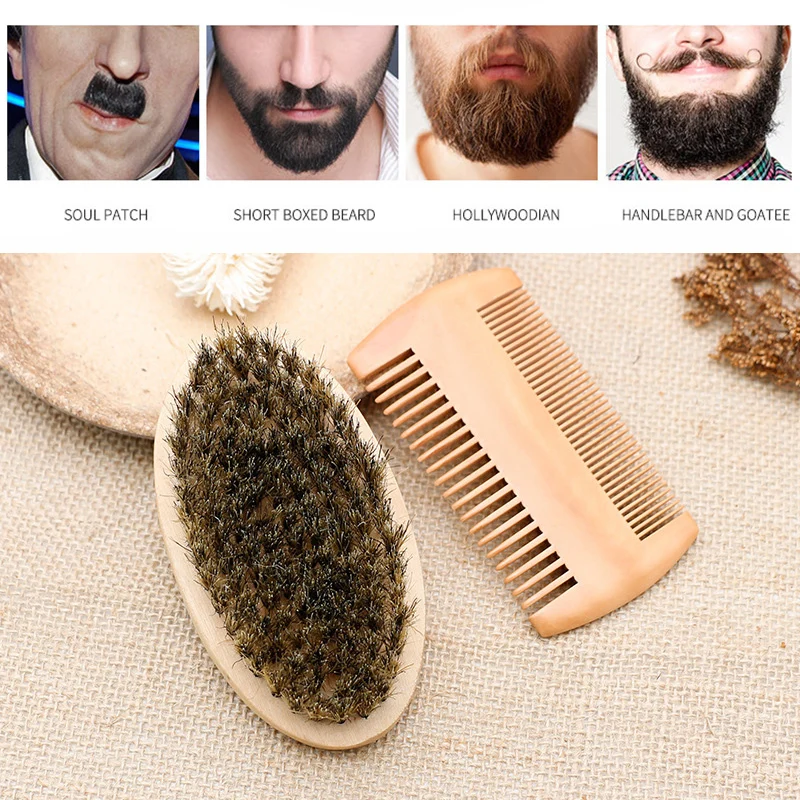 Борода GroomingSoft доска щетина деревянная борода щетка Парикмахерская инструмент