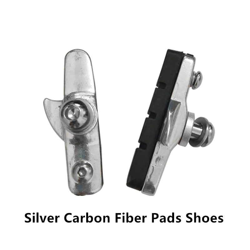 Silver shoes Carbon Дорожный велосипед с-тормозной суппорт колодки велосипедные тормозные колодки резиновые блоки светильник-вес сменный для Shimano* 1pr EOOZ - Цвет: Silver shoes Carbon