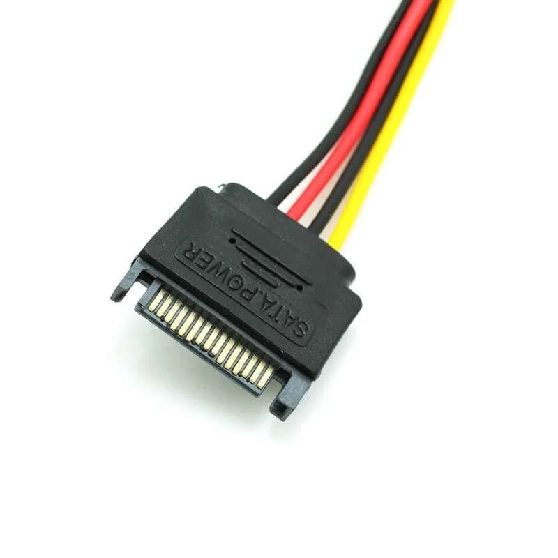 SATA 15Pin папа к 4Pin женский FDD Гибкий адаптер Жесткий диск кабель