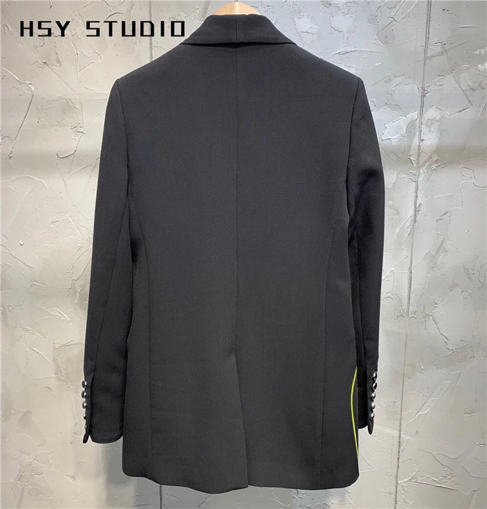【HSY stuo】 2019 Осенняя Новая модная женская шаль блейзер с лацканами куртка