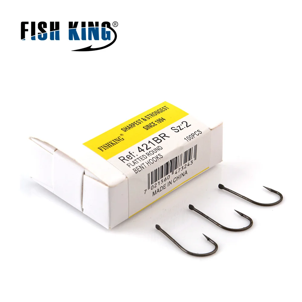 FISH KING 421BR/421N 100 шт./лот 1 # 10 двухцветный рыболовный крючок из высокоуглеродистой