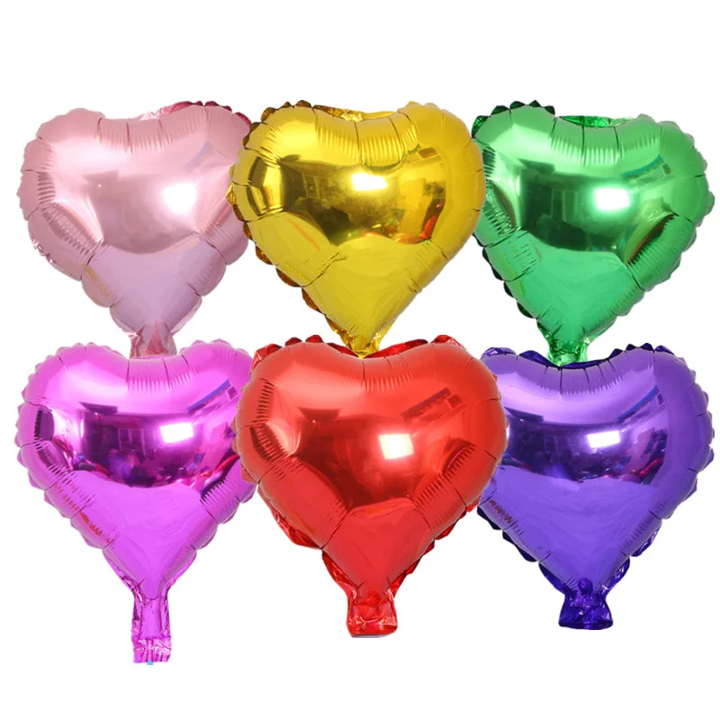 10 шт дюймов в форме сердца гелиевые фольгированные воздушные шары свадебное