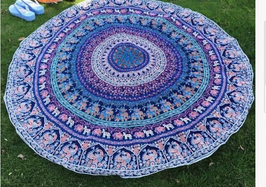 Новый шифоновый круглый ковер для пляжа бассейна домашнего душа одеяло стол