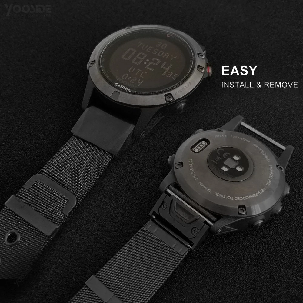 Fenix 6 браслет 22 мм QuickFit Milanesel из нержавеющей стали ремешок для часов Garmin Fenix 5/5 Plus/Instinct/Forerunner 935