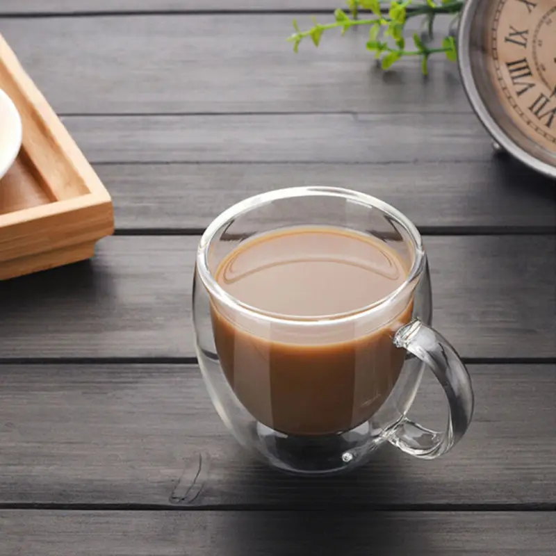 Coffee cup Термостойкая стеклянная чашка с двойными стенками, термос для молока/кофе/чая, бокал для вина, кофе/коровья чашка, посуда для напитков - Цвет: Coffee cup